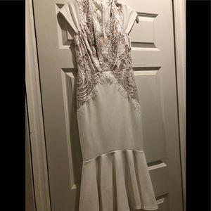 White Lace Trim Midi Dress NEVER WORN!